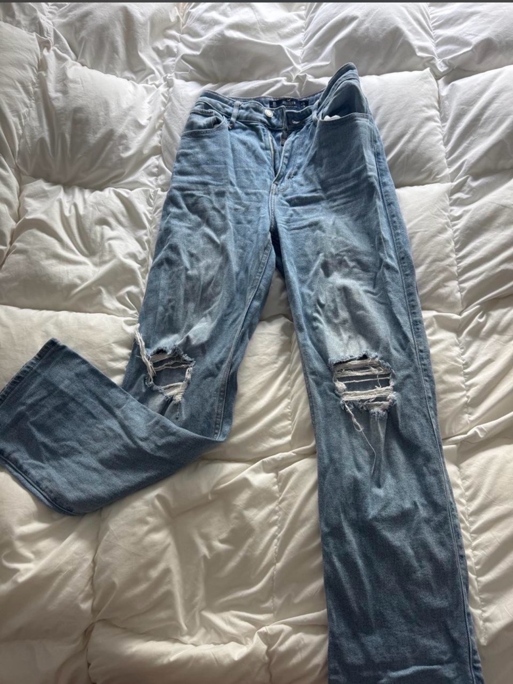 Hollister Light Blue Distressed Boyfriend Jeans